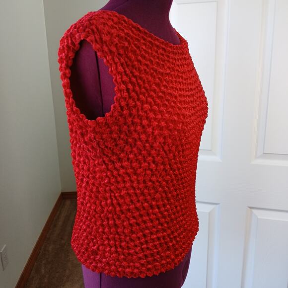 Coolwear USA Red Velvet Bubble Tank Top OSFM S M L XL 2X Y2K stretch blouse - Picture 4 of 12